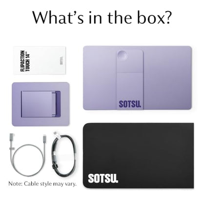 SOTSU FlipAction Touch 14" Premium Portable Monitor | FHD IPS 10-Point Touchscreen | 400 Nits | 100% sRGB | Pivoting Second Screen | USB-C & Mini HDMI | for Windows, Android & Samsung DeX | FHD IPS 10-Point Touchscreen | 400 Nits | 100% sRGB | Pivoting Sc