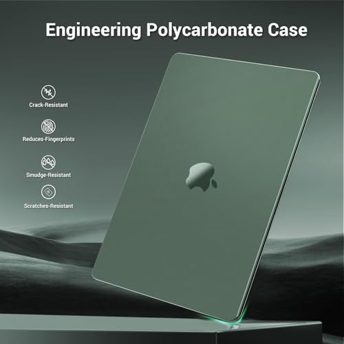 MOSISO Compatible with MacBook Pro 16 inch Case M5 M4 M3 M2 M1 2026-2021 | Seamlessly Closes Anti-Crack&Anti-Fingerprints Hard Shell for A3429 A3428 A3403 A3186 A2991 A2780 A2485, Emerald Green - color: Emerald Green