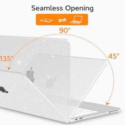B BELK Glitter Case for MacBook Neo 13 inch 2026 Release Model A3404 | Clear Sparkly Scratch Resistant Protective Hard Shell for Mac Neo Case with Keyboard Cover & Screen Protector, Bling Clear - color: Glitter Clear
