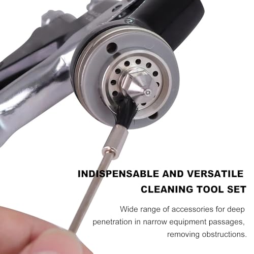 Set of Paint Gun Cleaning Kit, Dirt Jet Remove Cleaner, Airbrush Cleaning Kit with Nylon Mini Brushes & Needles for Clean Paint Spray Gun Torch Tattoo Equipment