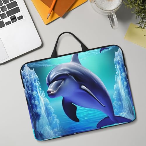 14 Inch Laptop Sleeve Case Waterproof Lightweight Laptop Case BagsDolphin Travel Laptop Bag With Handle For Women Men