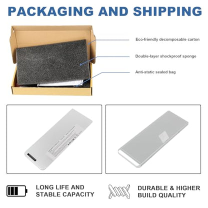TREE.NB 56Wh A1280 Laptop Battery for Apple A1280 A1278 (2008 Version) MacBook 13-Inch Series, Compabiel for MB771G/A MB467LL/A MB466LL/A - size: 8.23x3.07x0.79inch A1280