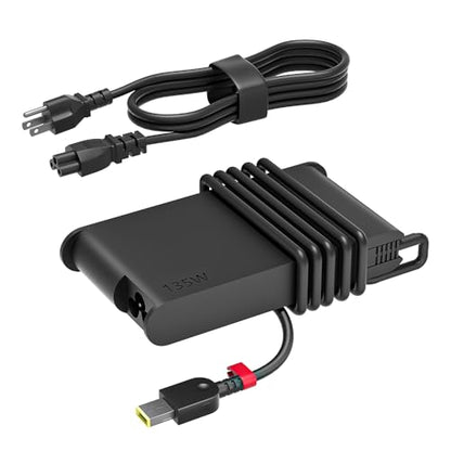 SlSLRIOY 135W Slim Charger Compatible with Lenovo Yoga Slim/Creator 7 9 IdeaPad Gaming/Pro 3 5 S740 Y700 L340 Y50,Legion Y730 Y530,ThinkPad Extreme P1 W541 P15v T15p P16v Laptop & Thunderbolt Dock