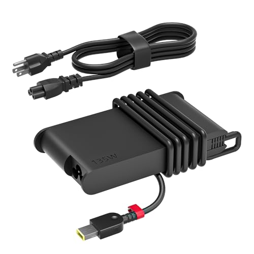 SlSLRIOY 135W Slim Charger Compatible with Lenovo Yoga Slim/Creator 7 9 IdeaPad Gaming/Pro 3 5 S740 Y700 L340 Y50,Legion Y730 Y530,ThinkPad Extreme P1 W541 P15v T15p P16v Laptop & Thunderbolt Dock