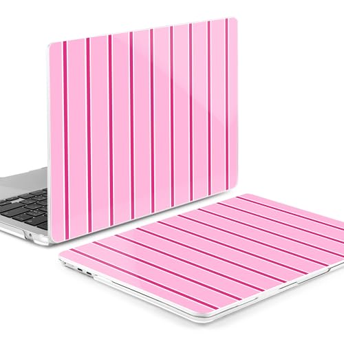 MEEgoodo for M5/M4/M3/M2 MacBook Air 15 inch Case 2026 2025 2024 2023, Case Fit Model (A3448/A3241/A3114/A2941) for MacBook Air 15.3 inch, Magenta&White Stripes - color: Magenta&White Stripes