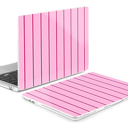 MEEgoodo for M5/M4/M3/M2 MacBook Air 15 inch Case 2026 2025 2024 2023, Case Fit Model (A3448/A3241/A3114/A2941) for MacBook Air 15.3 inch, Magenta&White Stripes - color: Magenta&White Stripes