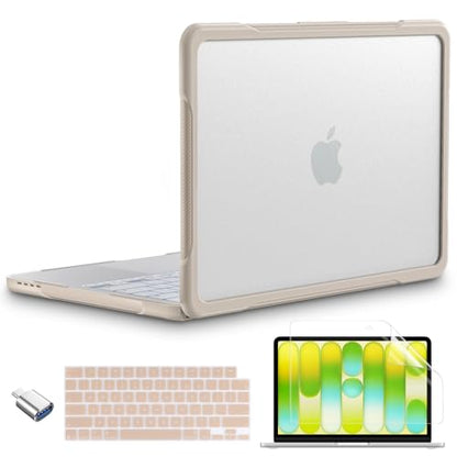 Batianda Ultimate Rugged Case for MacBook Neo 13 Inch 2026, Light Beige | Fits Model A3404, Shock-Absorbing TPU Bumper, Carbon Fiber Side Texture, Matte Rugged Shockproof Hybrid Protective Shell - color: Light Beige