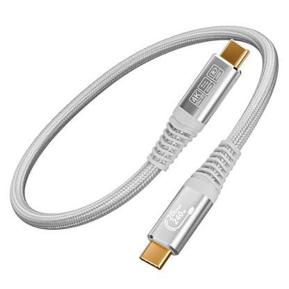 usbc to usbc Data Transfer Cable, USB 3.2 20Gbps 4K@144Hz Video Cable 240W Charging for iPhone 16,S25 S24 Tablet,Laptop USBC Monitor Video Display，USB c to USB c 1.5 ft,White (1.6FT/0.5M) - size: 1.6FT/0.5M
