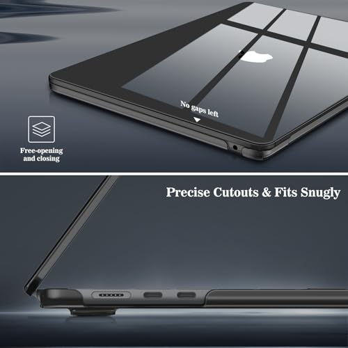 Fintie Case for MacBook Air 15 Inch A3448 A3241 A3114 A2941 (2023 2024 2025 2026 Release), [Ultra-Transparent] Slim Snap On Hard Shell Cover for MacBook Air 15.3" M2 M3 M4 M5 Chip (Crystal Black) - color: Crystal Black