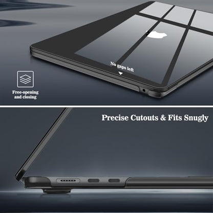Fintie Case for MacBook Air 15 Inch A3448 A3241 A3114 A2941 (2023 2024 2025 2026 Release), [Ultra-Transparent] Slim Snap On Hard Shell Cover for MacBook Air 15.3" M2 M3 M4 M5 Chip (Crystal Black) - color: Crystal Black
