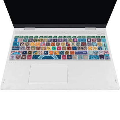 Keyboard Cover for HP Envy x360 15m-bp/bq /2020 2019 HP Pavilion 15/ HP Pavilion x360 15.6” Series/HP Envy 17 17.3" Series/HP Laptop 15t 17t 17-ca0011nr 17-by0040nr, Bohemian - color: Bohemian