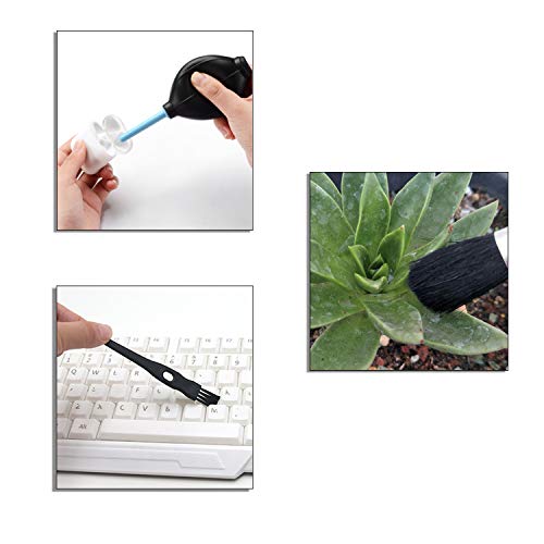 Keyboard Cleaning Kit - 1x Mini Brush, 1x Cleaning Brush, 1x Keyboard Cap Remover, 1x Air Blower and 1x Cleaning Cloth - Also for Laptops, Camera Lenses, Glasses - Home and Office - size: 1x Keyboard Cleaning Kit