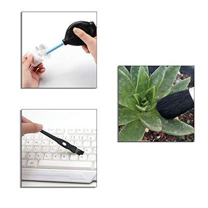 Keyboard Cleaning Kit - 1x Mini Brush, 1x Cleaning Brush, 1x Keyboard Cap Remover, 1x Air Blower and 1x Cleaning Cloth - Also for Laptops, Camera Lenses, Glasses - Home and Office - size: 1x Keyboard Cleaning Kit