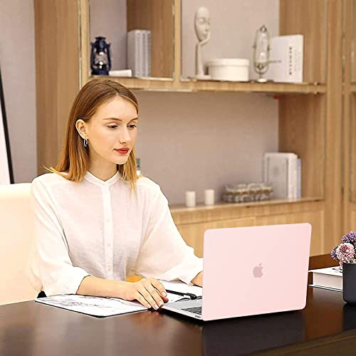 MOSISO Compatible with MacBook Air 13 inch Case M1 2021 2020 2019 2018 | A2337 A2179 A1932, Protective Hard Shell&Keyboard Cover&Screen Film&Pouch for MacBook Air 13.3 inch Case, Chalk Pink - color: Chalk Pink