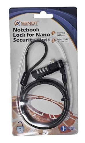 Black Notebook Laptop Combination Lock for Nano Security Slots