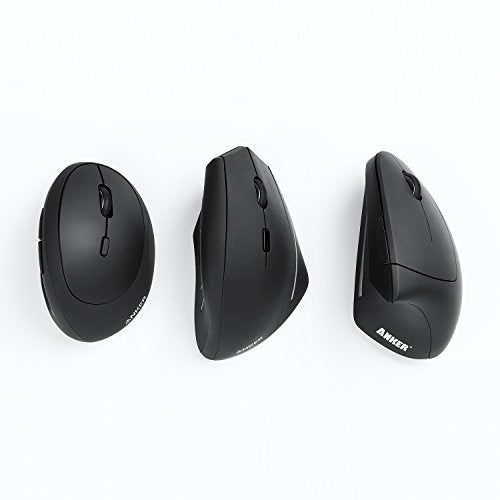 Anker USB Wired Vertical Mouse, Ergonomic Design Mouse for Computer and Laptop, 5 Buttons, 1000/1600 DPI, Optical Technology, USB Corded - Black