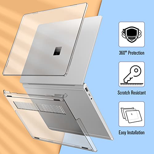 Fintie Case for 12.4 inch Microsoft Surface Laptop Go 3/2/1 2023/2022/2020 | Model: 2013 1943, Snap On Hard Shell Cover, Crystal Clear - color: Crystal Clear