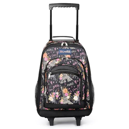 20" 2-in-1,Wheeled Travel Luggage Bag w/Telescopic Handle | Rolling Travel Luggage w/2 Wheels,Trolley Suitcase,Spacious Storage Design,2561-20''-Floral - color: JH-2561-Floral-20