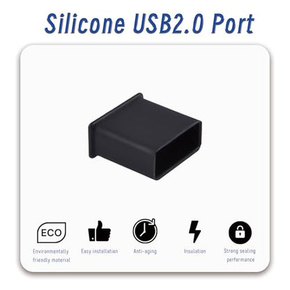 10 PCS USB2.0 Port Anti-dust Plugs, PE Covers Caps Stoppers, Port Protector for PC Computer Laptop Router Network Hub or Other Standard USB 2.0, 0.51 x 0.2 (LxW) - size: USB2.0/Black/10 PCS