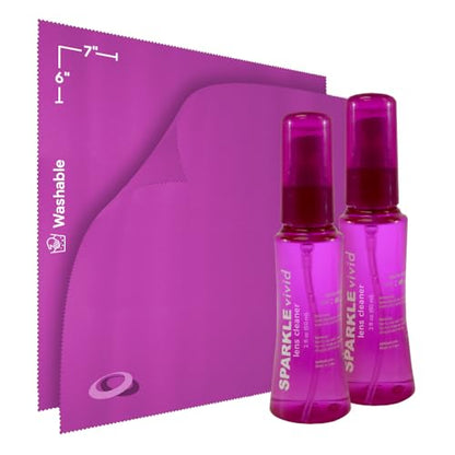 Sparkle Vivid Anti-Reflective Safe Lens Cleaner Spray Kit - (2) 2oz Glasses Cleaner Spray & (2) Microfiber Cloth for Eyeglasses, Sunglasses, Lenses, Screens and Camera Cleaning Kit (4 Piece Set) - style: Purple | 2x2oz Lens Spray + 2 Microfiber Cloth