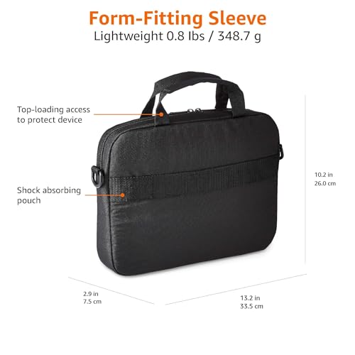 Amazon Basics Laptop Carrying Case with Adjustable Shoulder Strap, 11.6 in, Black, 10-Pack - size: 11.6 Inch, style: 10-pack