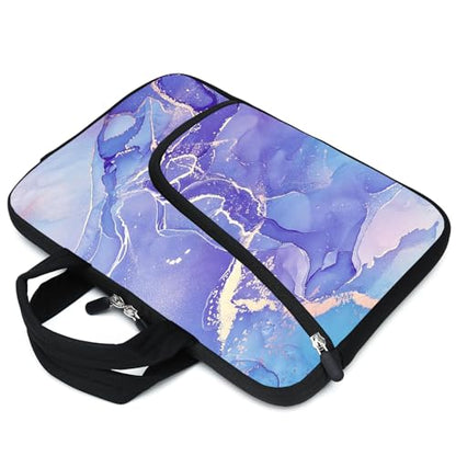 Laptop Sleeves 14 15 15.4 15.6 Chromebook Case Notebook Sleeve PC Messenger Bag Tablet Case Neoprene Handle Sleeve for Men Women, Two Pockets (Purple) - color: Purple