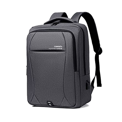 FANDARE 15.6 Inch Laptop Backpack for Men Women Business Travel Backpack with USB Charging Port & Luggage Strap Large Waterproof Polyester Carry On Backpack Gray - color: Gray