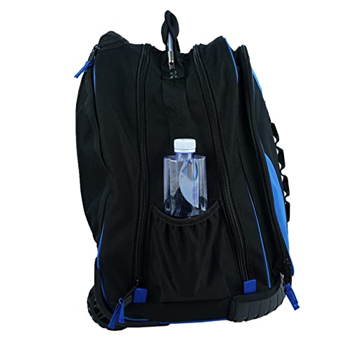 MELOTOUGH Wheeled Rolling Automotive Tool Bag Backpack Blue | Heavy-Duty Water-Resistant 600D, 37 Pockets & Large Interior, Smooth Wheels & Telescoping Handle, Pro Tool Organizer - color: Blue