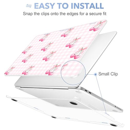 May Chen for MacBook Neo Case 13 inch 2026 | 100% Match Official Color | Pattern Printing, Anti-Crack & Scratch & Fingerprint | Protective Hard Shell Cases Model A3404 - Cherries with Ribbon Bow - color: Cherries with ribbon bow