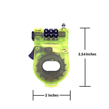 Crysto 3-Foot Retractable Cable Password Lock - color: Green