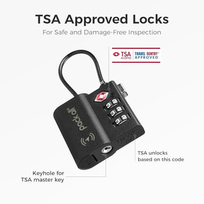 pack all Anti-Lost Tracking Luggage Lock, Smart TSA-Approved Cable Lock | Compatible Only with iOS, USB-C Rechargeable, Resettable 3-Digit Code, Clear Number Dials, Flexible Cable, 2 Pack - style: 2-Pack