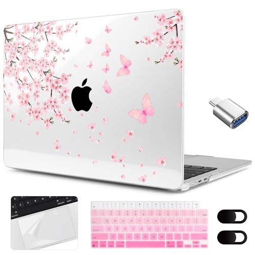 MEEgoodo Case for M5/M4/M3/M2 MacBook Air 15 inch Case 2026 2025 2024 2023, Laptop Shell Fit Model (A3448/A3241/A3114/A2941) for MacBook Air 15.3-inch, Cherry Blossoms - color: Cherry Blossoms