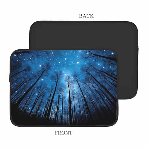 Laptop Sleeve Bag 15.4 15.6 Inch,Trees Starry Night Sky Star Blue Protective Polyester Computer Cases Laptop Cover Briefcase Bag Tablet Travel Cover - color: LPS-009
