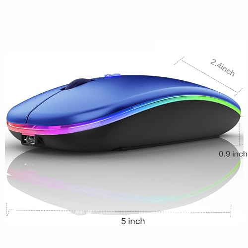PEIBO Bluetooth Wireless Mouse for Laptop mac MacBook ipad MacBook air MacBook pro pc Desktop Computer Windows Chromebook Notebook (Blue Black) - color: blue black