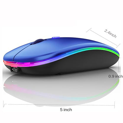 PEIBO Bluetooth Wireless Mouse for Laptop mac MacBook ipad MacBook air MacBook pro pc Desktop Computer Windows Chromebook Notebook (Blue Black) - color: blue black