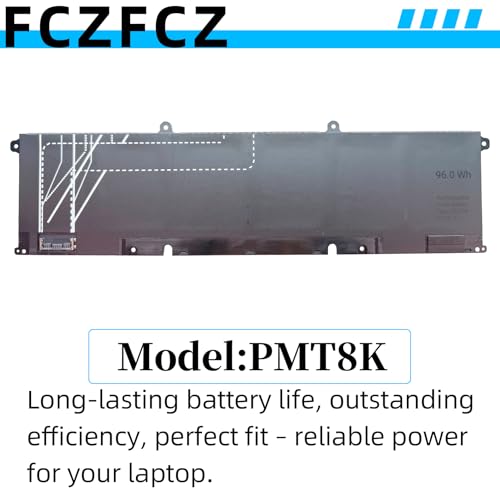 PMT8K Battery 96Wh 8600mAh Replacement for Dell Alienware 16 Area-51 AA16250 / 18 Area-51 AA18250/ 16 Aurora AC16250 / 16x Aurora AC16251 / Pro Max 16 MC16250 Series 0PJ7JP PJ7JP 11.7V 6-Cell