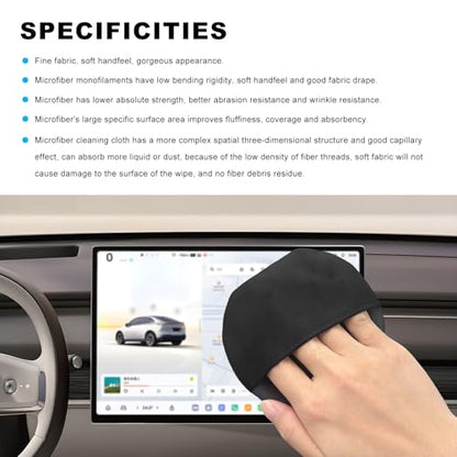 Ohleats Car Screen Cleaner, Microfiber Auto Screen Cleaning Pad, Foldable Touch Screen Cleaner Cloth for Vehicle Dashboard LCD Display, Car Cleaning Kits - color: Round,1Pcs