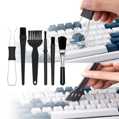 Keyboard Cleaning Kit 6PCS,Keycap & Switch Puller | 5 Anti-Static Brushes for Mechanical Keyboards PC Electronics Maintenance,Reinforced Steel Wide-Grip Set