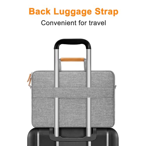 MOSISO Laptop Bag for Men 15.6 inch, 15-16 inch Computer Bags | Compatible with MacBook Pro 16/Air 15, HP Dell, Laptop Briefcase Messenger Bag with Trolley Sleeve&Front Pocket&Strap, Gray