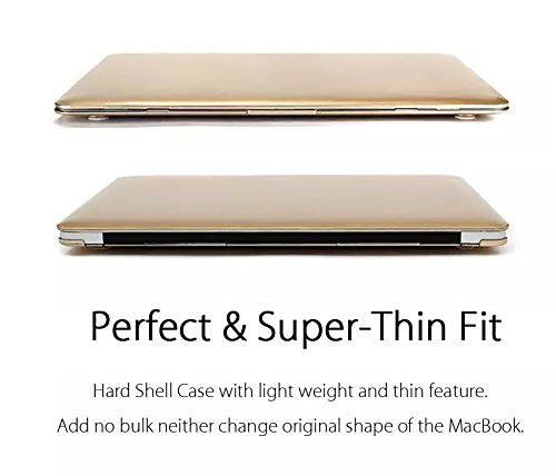 UESWILL Luxury Gold Matte Hard Shell Case Cover Compatible with MacBook Air 11 inch Model A1370 A1465 + Microfibre Cleaning Cloth, Gold - color: Gold, size: MacBook Air 11"