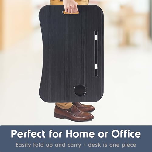 Laptop Bed Tray Table, Adjustable Laptop Stand, Portable Lap Desks with Foldable Legs, Reading Desk for Sofa Couch Floor - Large - size: Standard Large