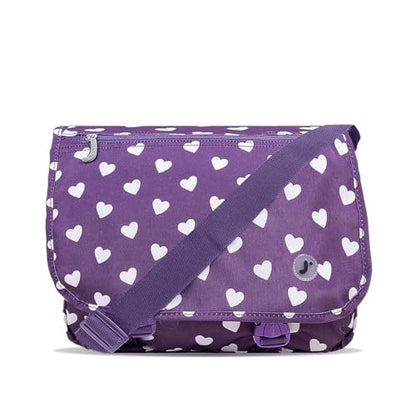 J World New York Terry Messenger Bag for Women Girls School Kids - color: Purple Heart