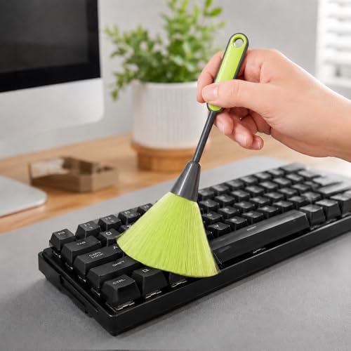 Keyboard Cleaning Brush Computer Cleaning Brush Portable Small Dust Brush for Keyboard Laptop Desk Electronics - color: Green