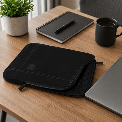 13 Inch Laptop Sleeve Neoprene Padded Case for Work and Commute - Black - color: Black