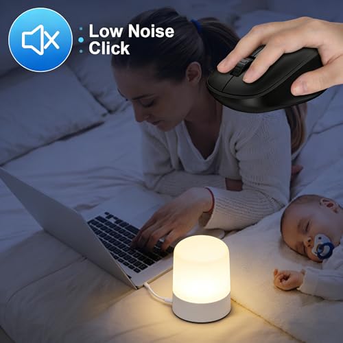 Wireless Mouse for Laptop,2.4GHz Computer Mouse with USB A Receiver,4 Buttons Bluetooth Mice Gaming Mice Silent Ergonomic Cordless 1200/1600/2400 DPI for Chromebook PC Laptop MacBook iPad Windows Dell