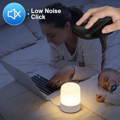 Wireless Mouse for Laptop,2.4GHz Computer Mouse with USB A Receiver,4 Buttons Bluetooth Mice Gaming Mice Silent Ergonomic Cordless 1200/1600/2400 DPI for Chromebook PC Laptop MacBook iPad Windows Dell