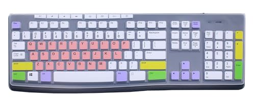 Ultra Thin Desktop PC Silicone Keyboard Cover Skin Protector Compatible for Logitech MK295 MK275 MK270 Wireless Keyboard, Logitech K200 K260 K270 MK200 MK260 Keyboard (Pink & White) - color: PInk & White