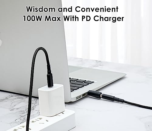 USB C to DC Adapters 10PCS Power Plug Kit,100W PD Power Cable&5.5x2.1 Jack | Universal Charger Supply 100W PD Power Cable for Sony Toshiba Samsung Acer Asus Lenovo Dell HP Laptop Charging Connector Tips