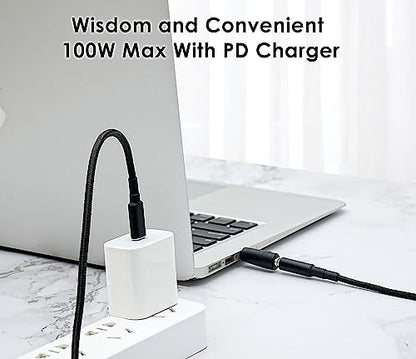 USB C to DC Adapters 10PCS Power Plug Kit,100W PD Power Cable&5.5x2.1 Jack | Universal Charger Supply 100W PD Power Cable for Sony Toshiba Samsung Acer Asus Lenovo Dell HP Laptop Charging Connector Tips