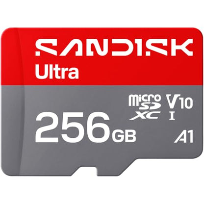SANDISK 256GB Ultra microSD UHS-I Card - Up to 195MB/s Read Speed, Full HD Video, V10, U1, C10, A4 - SDSQUJQ-256G-GZ6MA - size: 256GB, style: New Version